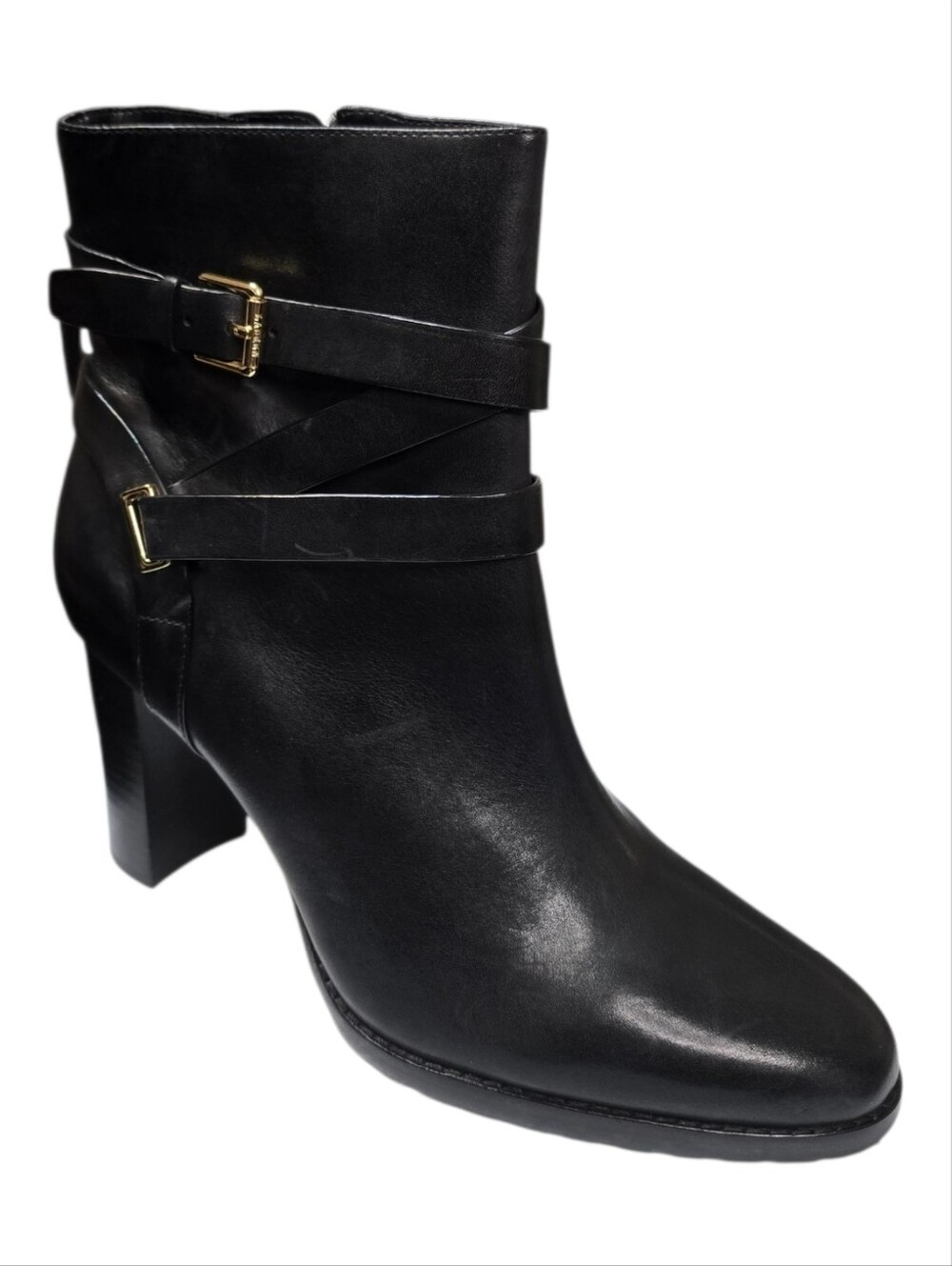 Lauren Ralph Lauren Collins Leather Ankle Boots Black 9.5B